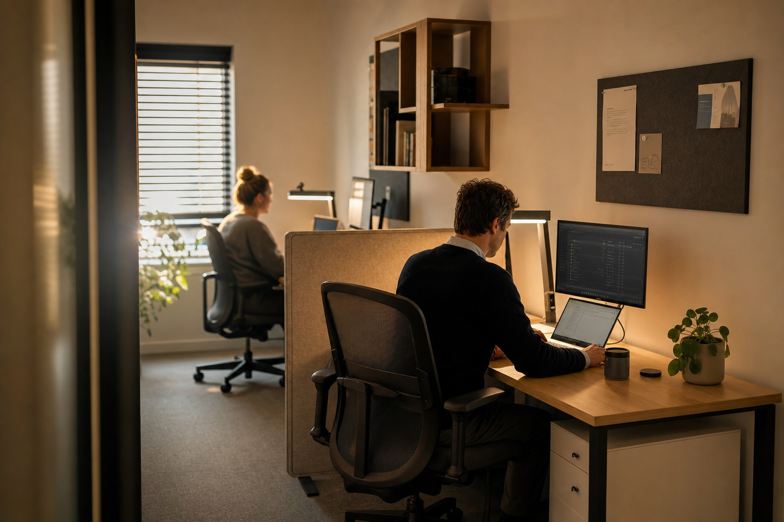 Kantoor inrichting met ergonomische werkplek